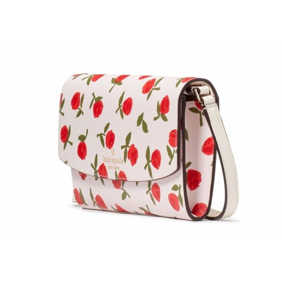 New Kate Spade Dana Small Flap Crossbody Saffiano Floral Multi - Picture 2 of 5